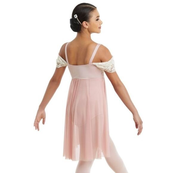 Weissman Dance Costume 10935 Contemporary Green Cream Lace Size Adult Medium - Picture 3 of 5